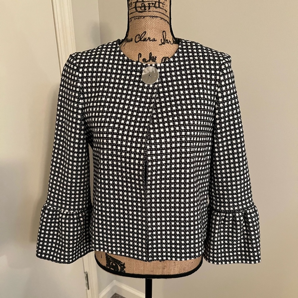Tahari Size 4 Checked Dress Jacket